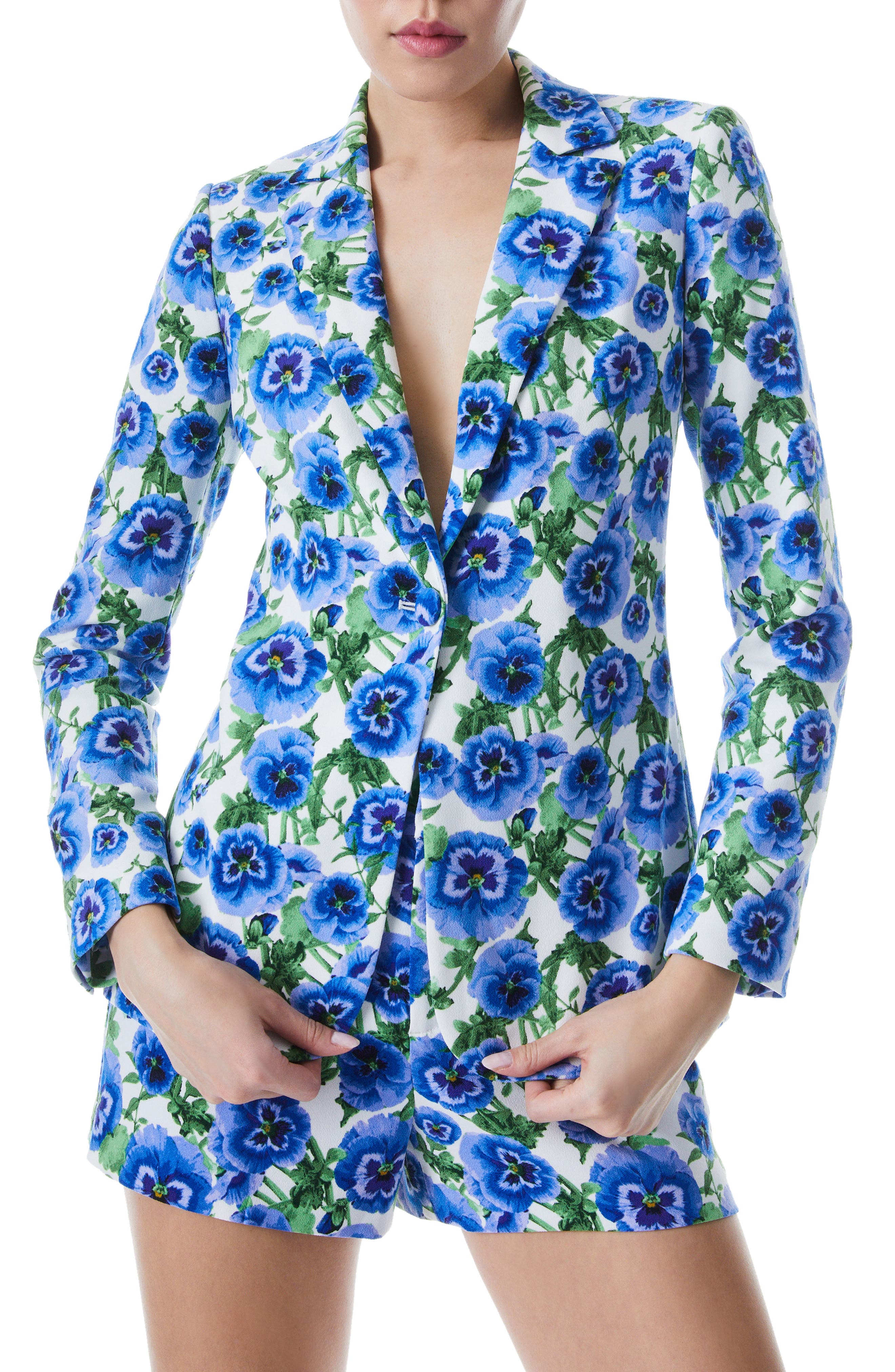 INTERESTPRINT Womens Floral Abstract Pattern Jacket Coat 